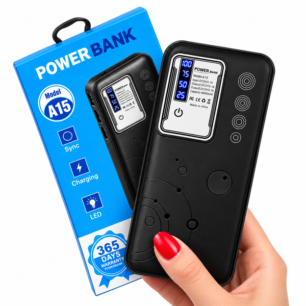 Зовнішній акумулятор (Повербанк) A15 40000 мА&middot;год (3xUSB, LED-дисплей, ліхтарик) PW-A15 фото