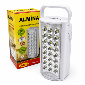 Акумуляторний світлодіодний ліхтар 2-в-1 Almina LT24&nbsp;з функцією Power Bank (24 LED) AL-LT24 фото