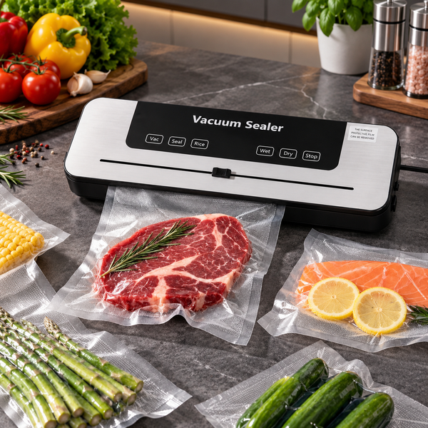 Вакуумный упаковщик для продуктов Vacuum Sealer 120 Вт + 10 вакуумных пакетов (со встроенным резаком) VS-2 фото
