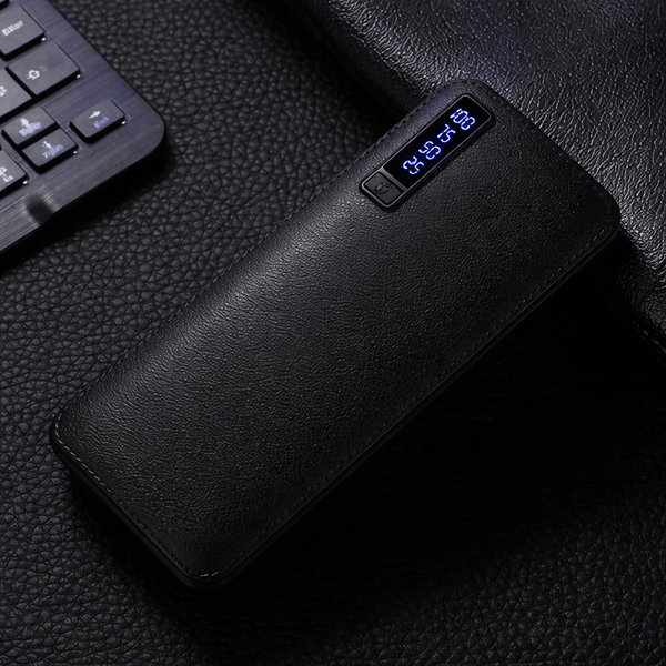 Повербанк 20000 мА&middot;ч 3&times;USB LCD-дисплей корпус из экокожи, черный PB-20BL фото